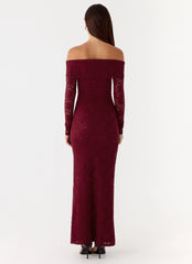 Yours Always Lace Maxi Dress - Merlot