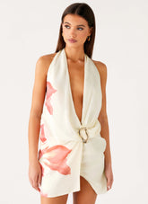 Eleanora Plunge Mini Dress - Siena Floral