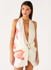 Eleanora Plunge Mini Dress - Siena Floral