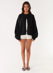 Annie One Button Cardigan - Black