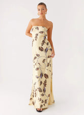 Alisa Strapless Maxi Dress - Buttercream Bliss