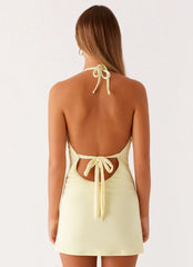 High Tide Swim Mini Dress - Pastel Yellow