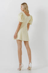 Textured Floral Mini Dress