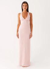 Desi Halterneck Maxi Dress - Pink