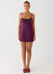 Zion Beaded Mini Dress - Mulberry