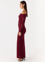 Yours Always Lace Maxi Dress - Merlot