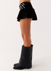 Vegas Nights Low Rise Skort - Black