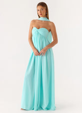 Celestino Scarf Maxi Dress - Aqua