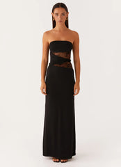 Karma Strapless Maxi Dress - Black