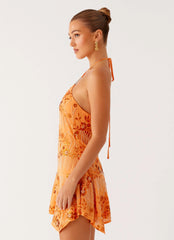 Ampolia Halter Mini Dress - Orange