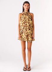 Zulla Backless Mini Dress - Laguna Print