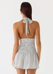 Holden Mini Dress - White Polkadot