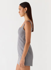 Brief Tension Mini Dress - Smoke Grey
