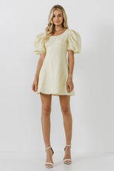 Textured Floral Mini Dress