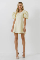 Textured Floral Mini Dress