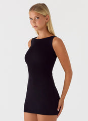 Amaris Knit Mini Dress - Black