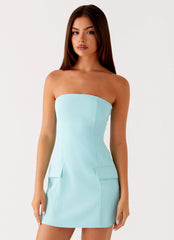 Allora Strapless Mini Dress - Turquoise