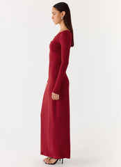 Jordana Twist Maxi Dress - Merlot