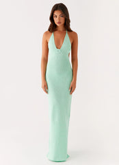 Tropez Knit Maxi Dress - Pastel Green