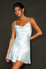 Close to Your Heart Emerald Green Satin Jacquard Cowl Slip Dress