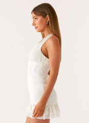 Lets Pretend Halterneck Mini Dress - Cream