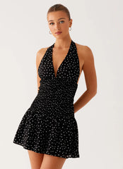 Holden Mini Dress - White Polkadot