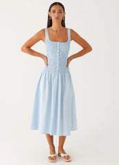 Wildflower Midi Dress - Blue