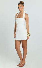 Tamika Mini Dress - Line Mini Dress in Off White